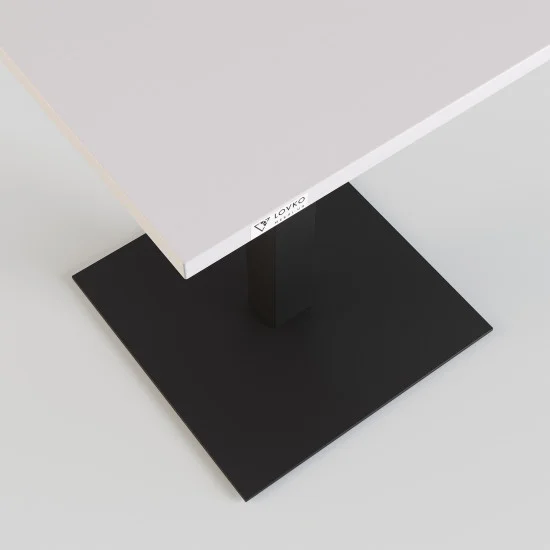 Стіл Tetra light 60 х 60 чорний метал / білий ДСП (текстура) 3