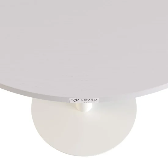 Стіл Soul light d-70 білий метал / білий ДСП (текстура) 2