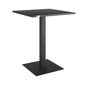 Стол Tetra light 60 х 60 чёрный металл / чёрное ДСП (текстура)