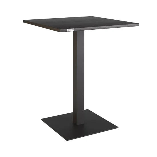 Стіл Tetra light 60 х 60 чорний метал / чорне ДСП (текстура) 1