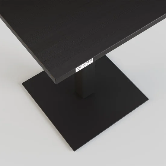 Стіл Tetra light 60 х 60 чорний метал / чорне ДСП (текстура) 3