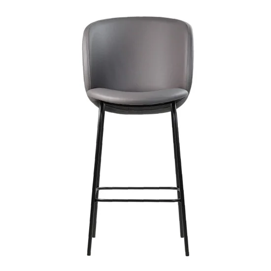 Стул полубарный Lilo серая экокожа 5