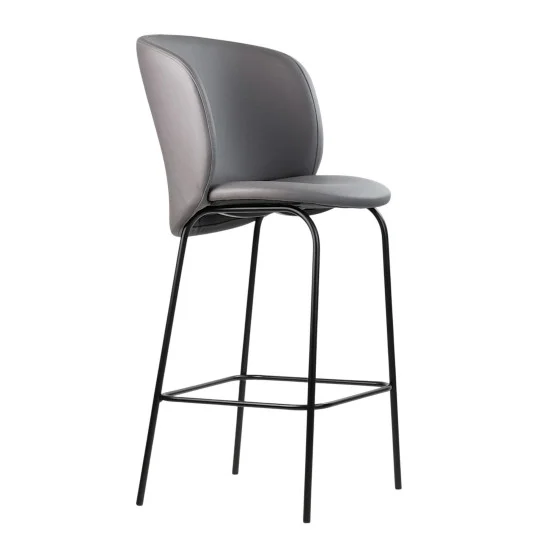 Стул полубарный Lilo серая экокожа 1