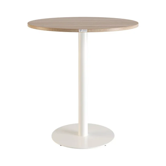 Стол Soul light d-70 белый металл / дуб ДСП (текстура) 1