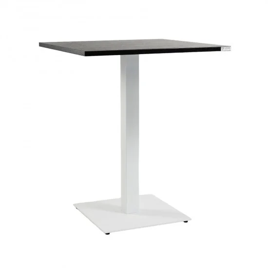 Стіл Tetra light 70 х 70 білий метал / чорне ДСП (текстура) 1