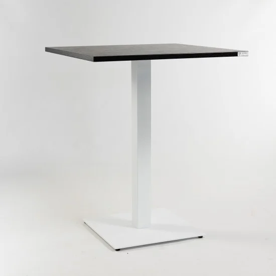 Стіл Tetra light 70 х 70 білий метал / чорне ДСП (текстура) 2