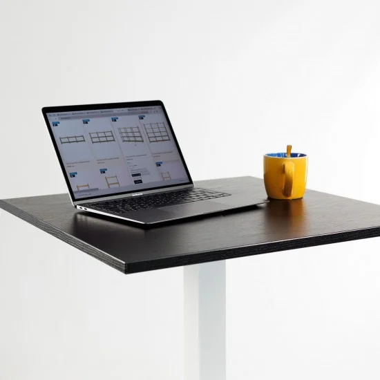 Стіл Tetra light 70 х 70 білий метал / чорне ДСП (текстура) 5