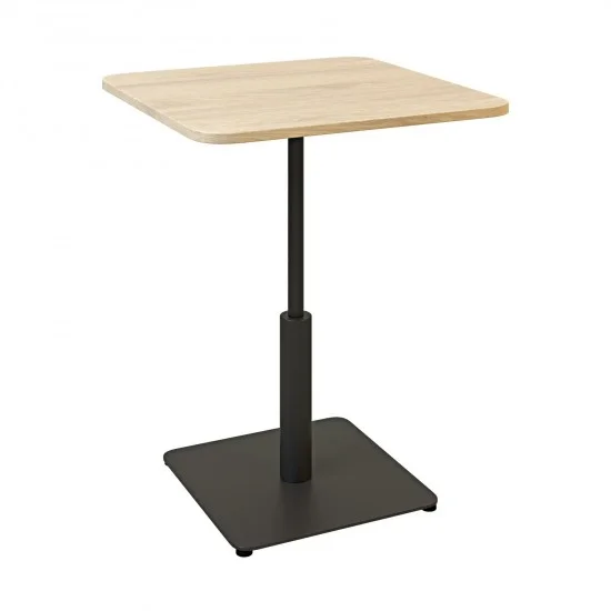 Стіл Ibiza Soft light 60x60 чорний метал / дуб ДСП (текстура) 1