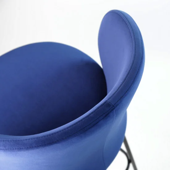 Стул полубарный Lilo синий вельвет 7