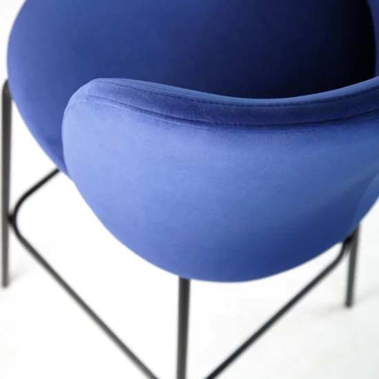 Стул полубарный Lilo синий вельвет 9