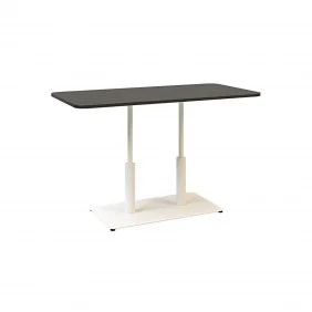 Стіл Ibiza Soft Double light 120x70 білий метал / чорне ДСП (текстура)