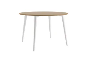 Стіл Dan d-120 білий / натуральний дуб