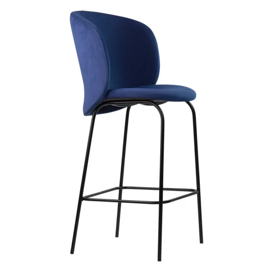 Стул полубарный Lilo синий вельвет 1