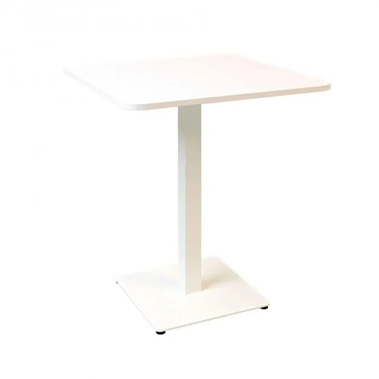 Стол Tetra light soft 70 х 70 белый металл / белое ДСП (текстура) 2