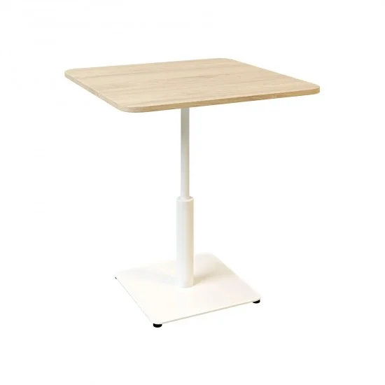 Стол Ibiza Soft light 70x70 белый металл / дуб ДСП (текстура) 1