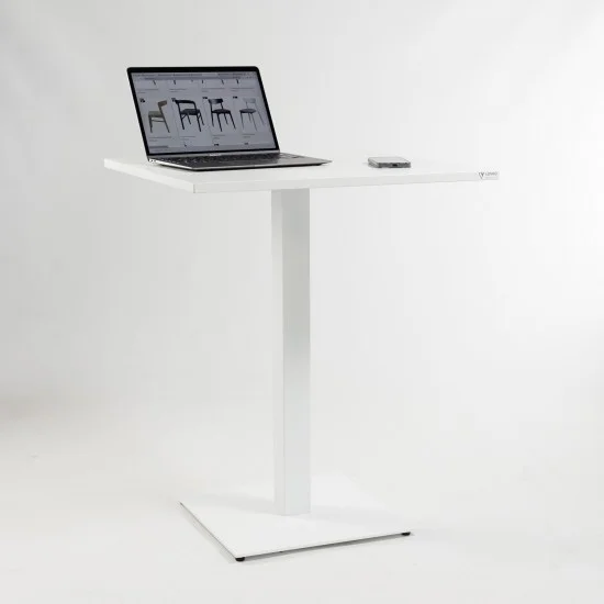 Стіл Tetra light 70 х 70 білий метал / білий ДСП (текстура) 2