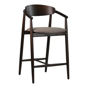 Стул полубарный Mamont semi-soft темный орех / Austin 03
