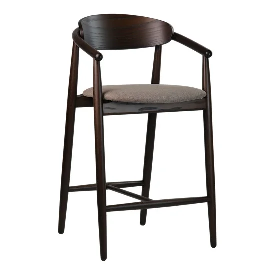 Стілець напівбарний Mamont semi-soft темній горіх / Austin 03 1