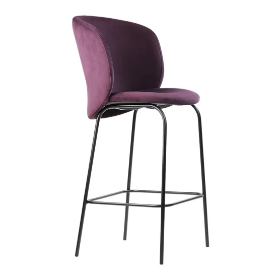 Стул полубарный Lilo винный вельвет 1