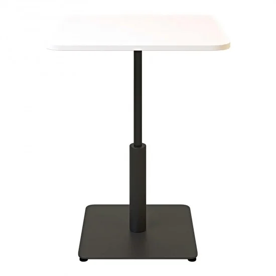 Стіл Ibiza Soft light 60x60 чорний метал / білий ДСП (текстура) 2