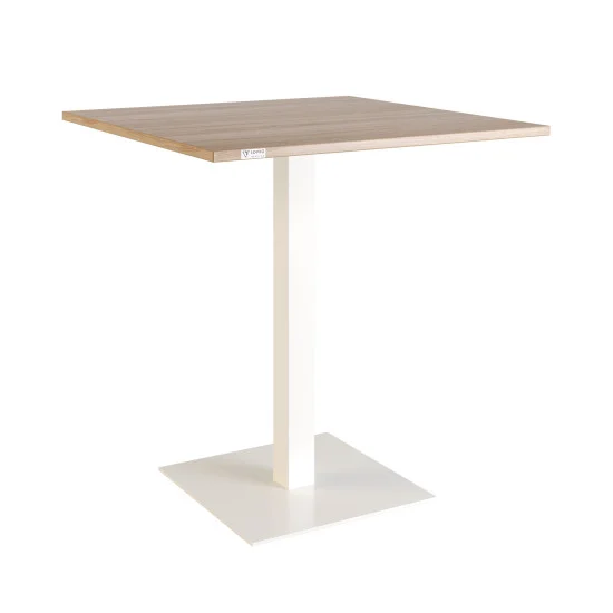 Стол Tetra light 70 х 70 белый металл / дуб ДСП (текстура) 1