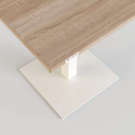 Стол Tetra light 70 х 70 белый металл / дуб ДСП (текстура) 3