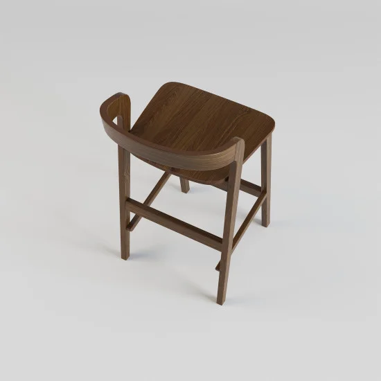 Стул полубарный Floki New темный твердый орех 4