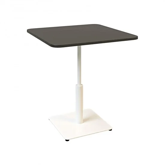 Стіл Ibiza Soft light 70x70 білий метал / чорне ДСП (текстура) 1