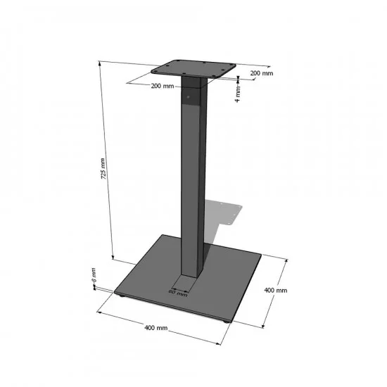 Опора Quadro h-725 400х400 / 8 мм чёрная 2