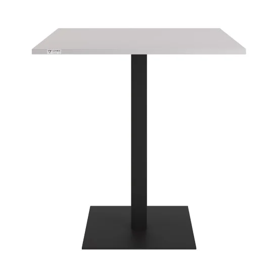 Стол Tetra light 70 х 70 черный металл / белый ДСП (текстура) 2