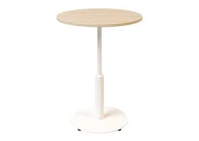Стол Ibiza R light d-60 белый металл / дуб ДСП (текстура)
