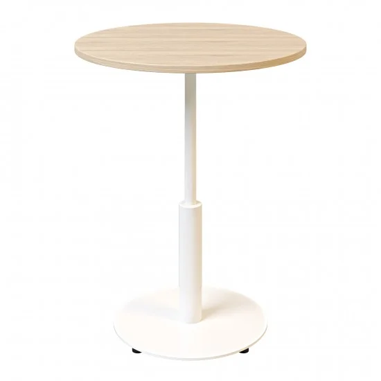 Стол Ibiza R light d-60 белый металл / дуб ДСП (текстура) 1