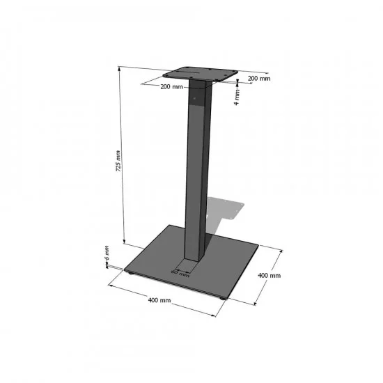 Опора Quadro h-725 400х400 / 6 мм белая 2