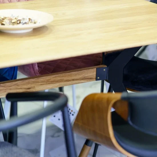 Стол Stealth (Стелс) 160 х 90 чёрные ноги / натуральный дуб 12