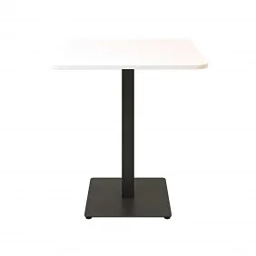 Стол Tetra light soft 70 х 70 чёрный металл / белый ДСП (текстура)
