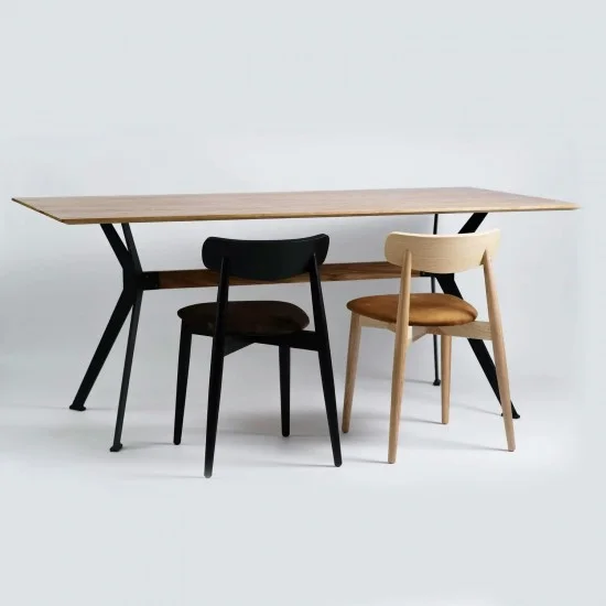 Стол Stealth (Стелс) 160 х 90 чёрные ноги / натуральный дуб 27