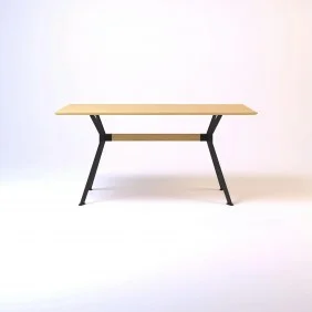 Стол Stealth (Стелс) 160 х 90 чёрные ноги / натуральный дуб