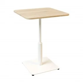 Стол Ibiza Soft light 60x60 белый металл / дуб ДСП (текстура)