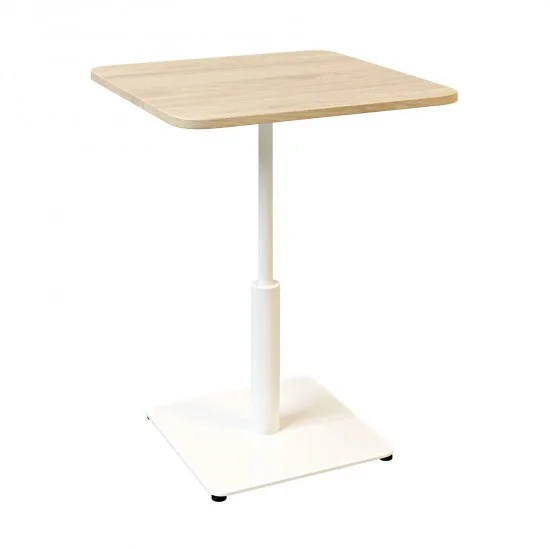 Стол Ibiza Soft light 60x60 белый металл / дуб ДСП (текстура) 1