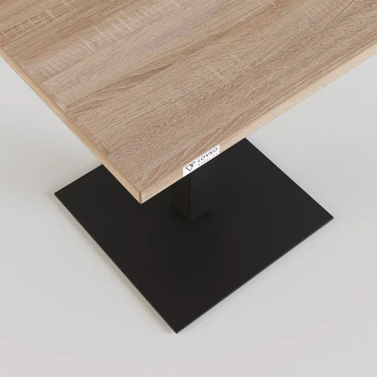 Стол Tetra light 70 х 70 черный металл / дуб ДСП (текстура) 3