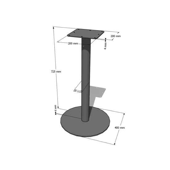 Опора Kolo h-725 d-400 / 6 мм біла 2