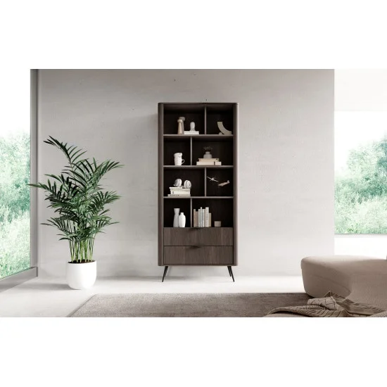 Стеллаж Верис / Veris 2S/88 с 2 ящиками Дуб дунин/черный 2