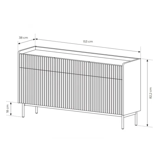 Комод Левел/Level 3-дверный с 3 ящиками 3D3S/153 Бежевый/дуб сканди Ш153xВ82 см. 9