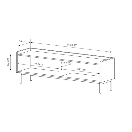Тумба под телевизор Левел/Level 2-дверная 2D/153 Бежевый/дуб сканди Ш153xВ50 см. 6