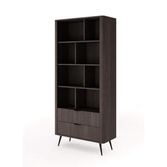 Стеллаж Верис / Veris 2S/88 с 2 ящиками Дуб дунин/черный 5