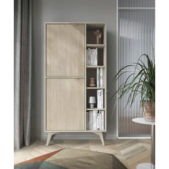 Стеллаж Форест / Forest RG80 2-дверный Беж песочный/пихта сканди Ш80хВ160хГ38 см. 10