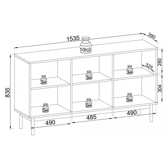 Комод Perfect Home Джапанді / Japandi K154 3-дверний Кашемір 3