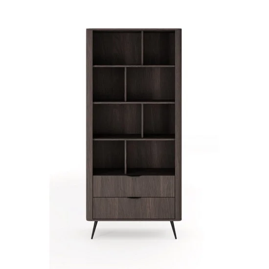 Стеллаж Верис / Veris 2S/88 с 2 ящиками Дуб дунин/черный 4