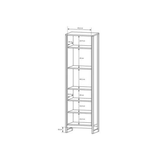 Вітрина висока Арден / Arden 2-дверна 2D1W/56 Дуб санд гранж/матера Ш56xВ195 см. 4