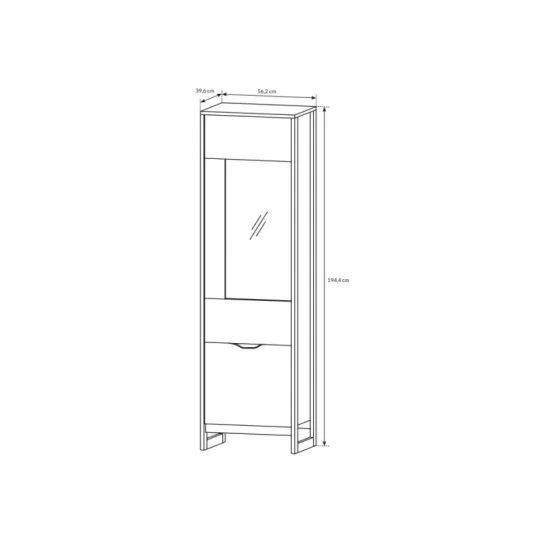 Вітрина висока Арден / Arden 2-дверна 2D1W/56 Дуб санд гранж/матера Ш56xВ195 см. 5